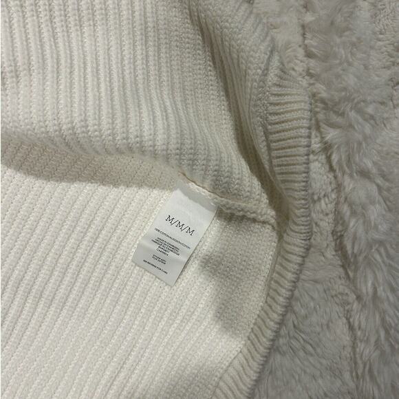CAbi‎ Women's White 100% Cotton Open Front Knitted Cardigan Sweater Size Medium - Picture 4 of 6
